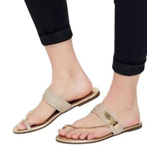 Gold GUESS Chain Strap Sandals Size 10